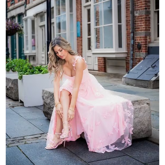 NWT Antonio Melani xBreast Cancer Awareness Capsule Mely Satin Embroidered Dress - Picture 4 of 16